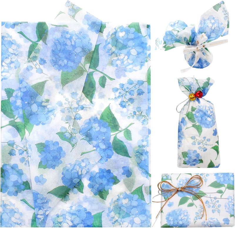 Benvo Floral Tissue Paper 20x29 Inch - 20 Sheets Decoupage Craft Paper for Gift Wrapping, Flower DIY Art Projects, Spring Wedding, Birthday & Baby Shower Decorations(Style K) - Image 1